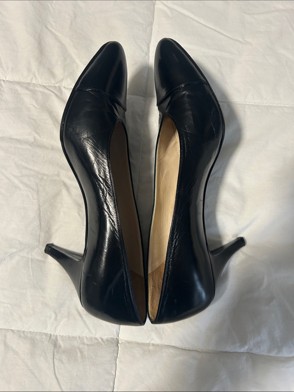 CHANEL Black Leather Pointed-Toe Heels - Picture 9 of 9